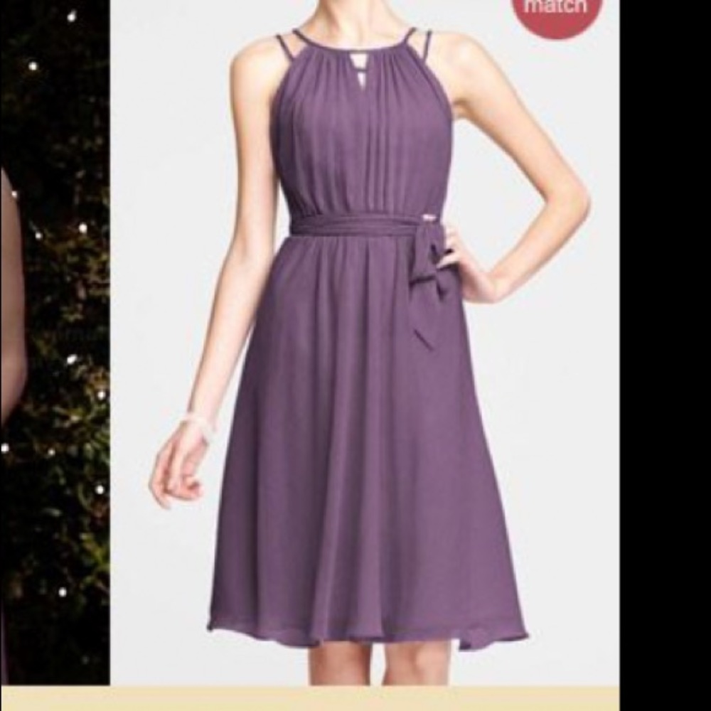 David’s Bridal F15421 Size 16 Purple Bridesmaids Dress